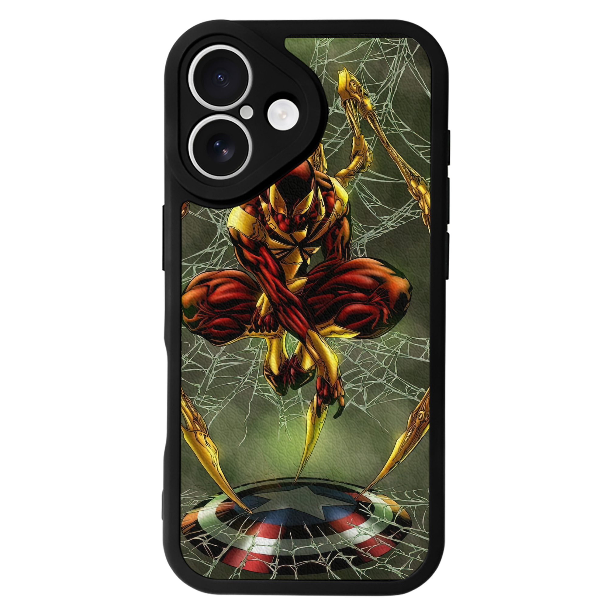 （画像用） Spider Man スパイダーマン 【iPhone 16シリーズ対応】シリコンスマホケース（レザー調） 材質：シリコン